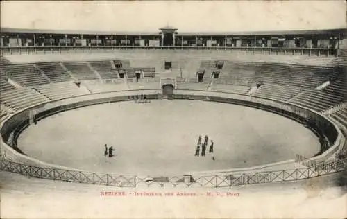 Ak Béziers Hérault, Interieur des Arenes