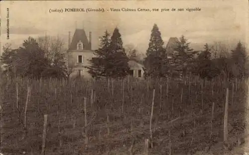 Ak Lalande de Pomerol Gironde, Vieux Chateau Certan, vue prise de son vignoble