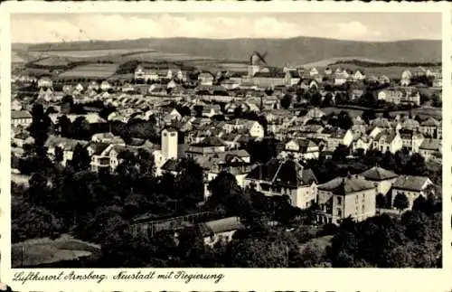 Ak Arnsberg im Sauerland Westfalen, Gesamtansicht, Neustadt, Regierung