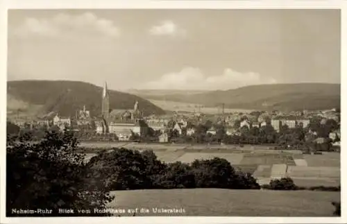 Ak Neheim Arnsberg im Sauerland, Blick vom Rodelhaus, Unterstadt, Gesamtansicht