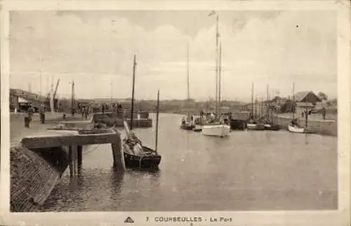 Ak Courseulles sur Mer Calvados, Hafen
