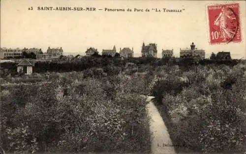 Ak Saint Aubin sur Mer Calvados, Park La Tourelle