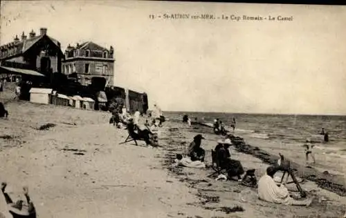 Ak Saint Aubin sur Mer Calvados, Cap Romain, Castel