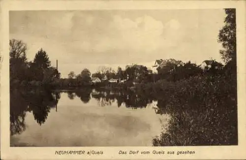 Ak Świętoszów Neuhammer Queis Schlesien, Wasserpartie, Häuser