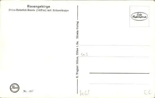 Ak Karpacz Krummhübel Riesengebirge Schlesien, Prinz-Heinrich-Baude, Schneekoppe