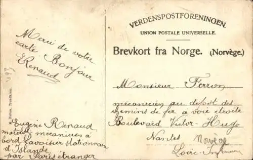 Ak Trondhjem Trondheim Norwegen, Udsigt über Ilen og Havnen