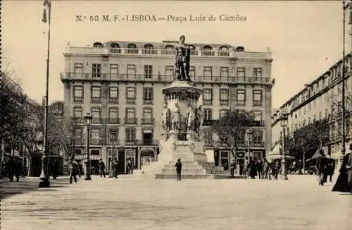 Ak Lisboa Lissabon Portugal, Praca Luiz de Camoes