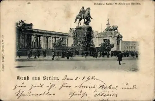 Ak Berlin Mitte, Denkmal Kaiser Wilhelm des Großen