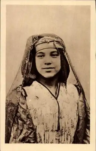 Ak Tebessa Algerien, junge Frau, Hundertjahrfeier 1930