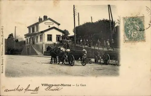 Ak Villiers sur Marne Val de Marne, Bahnhof