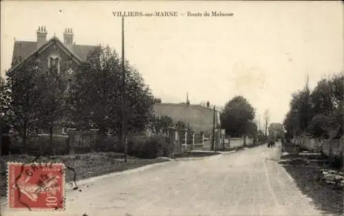 Ak Villiers sur Marne Val de Marne, Route de Malnoue