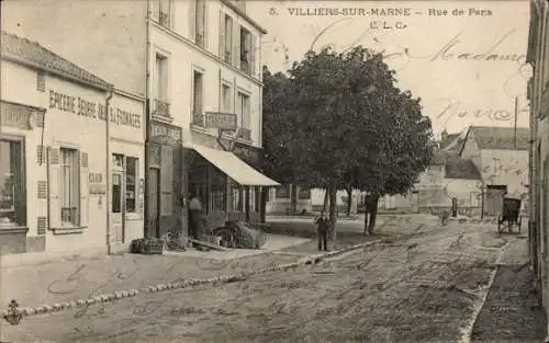 Ak Villiers sur Marne Val de Marne, Rue de Paris