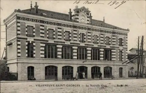 Ak Villeneuve Saint Georges Val de Marne, La Nouvelle Gare