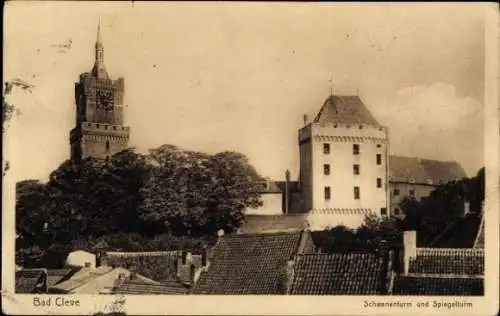 Ak Bad Cleve Kleve am Niederrhein, Schwanenturm, Spiegelturm