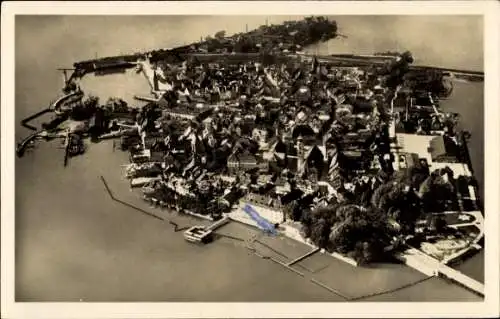 Ak Lindau am Bodensee Schwaben, Panorama, Fliegeraufnahme