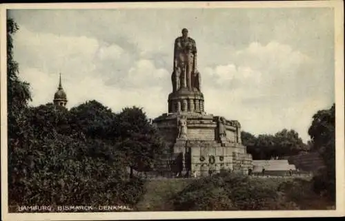 Ak Hamburg Mitte St. Pauli, Bismarck Denkmal