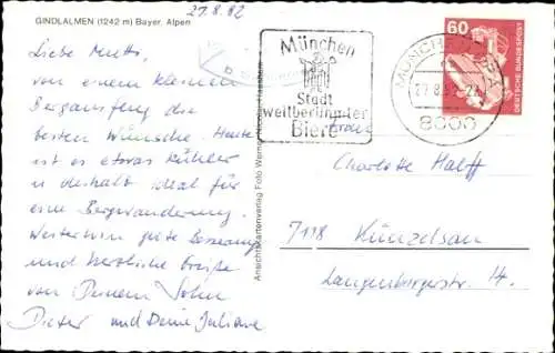 Ak Hausham in Oberbayern, Gindelalm, Kuhherde