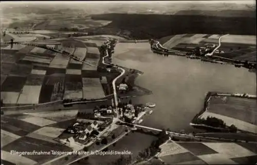 Ak Dippoldiswalde im Osterzgebirge, Fliegeraufnahme, Talsperre Malter