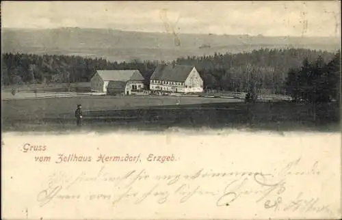 Ak Hermsdorf im Erzgebirge, Zollhaus