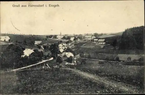 Ak Hermsdorf im Erzgebirge, Totalansicht