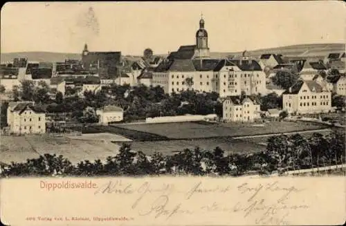 Ak Dippoldiswalde im Erzgebirge, Totalansicht, Kirchturm