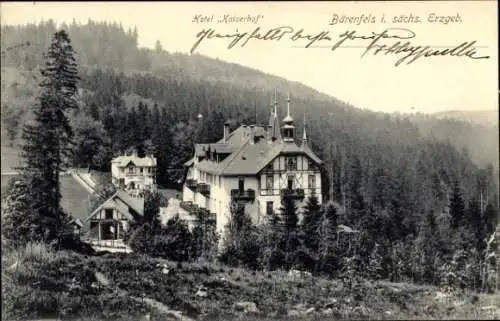 Ak Bärenfels Altenberg im Erzgebirge, Ortspartie, Hotel Kaiserhof