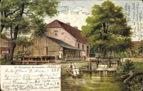 Künstler Ak Straupitz im Spreewald, Straupitzer Buschmühle