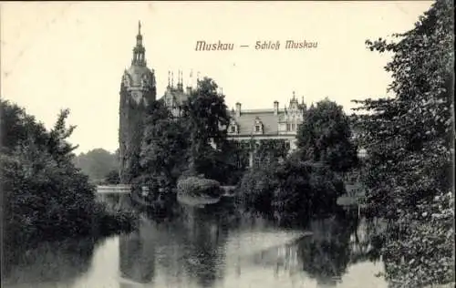 Ak Bad Muskau in der Oberlausitz, Schloss Muskau