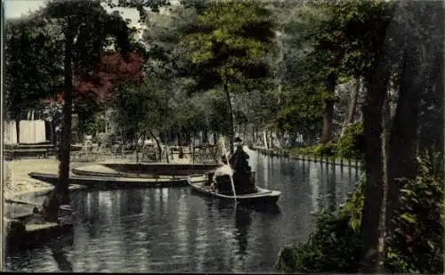 Ak Lehde Lübbenau im Spreewald, Zum fröhlichen Hecht, Boote