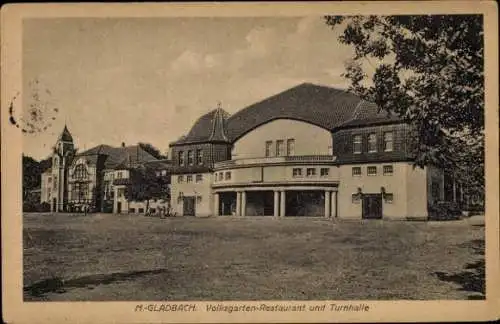 Ak Mönchengladbach am Niederrhein, Volksgarten-Restaurant und Turnhalle