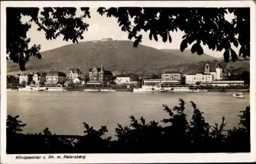 Ak Königswinter am Rhein, Teilansicht, Petersberg