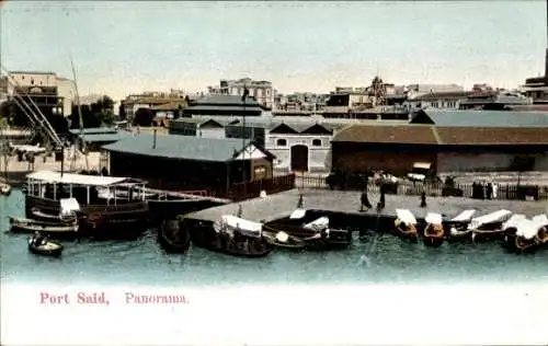 Ak Port Said Ägypten, Panorama