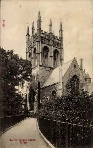 Ak Oxford Oxfordshire England, Merton College Tower