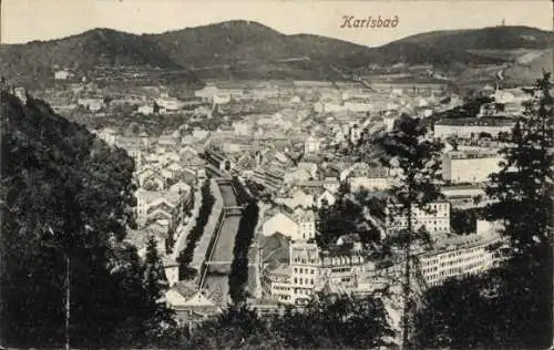 Ak Karlovy Vary Karlsbad Stadt, Gesamtansicht