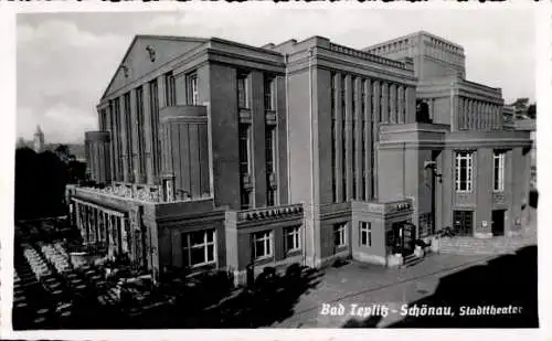 Ak Teplice Šanov Teplitz Schönau Region Aussig, Stadttheater