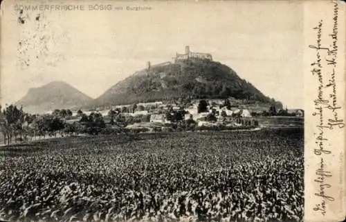 Ak Bezděz Schloßbösig Region Reichenberg, Gesamtansicht, Ruine Bösig