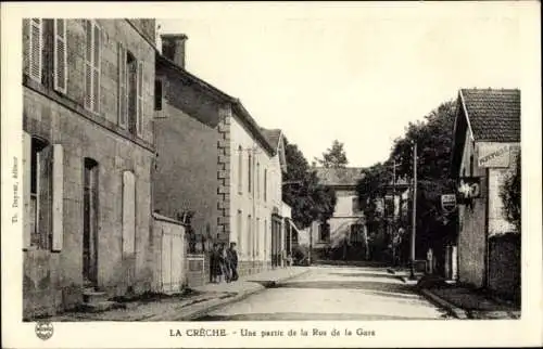 Ak La Crèche Deux Sèvres, Rue de la Gare