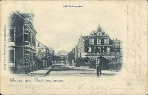 Ak Recklinghausen im Ruhrgebiet, Bahnhofstraße