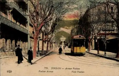 Ak Toulon Var, Avenue Vauban, Straßenbahn