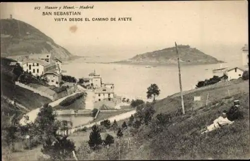 Ak Donostia San Sebastian Baskenland, Teilansicht vom Ayete-Weg