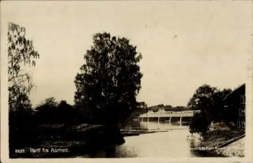 Ak Årnes Norwegen, Teilansicht, Brücke