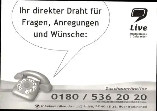 Ak Moderatorin Maria Mathis, Portrait, 9Live, Autogramm