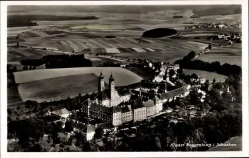 Ak Roggenburg Schwaben Bayern, Fliegeraufnahme, Kloster