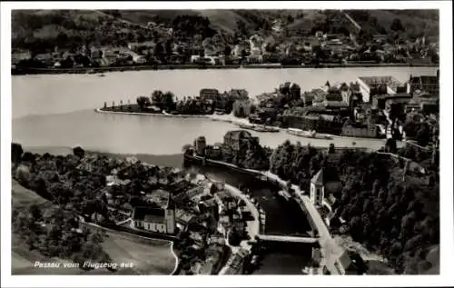 Ak Passau in Niederbayern, Fliegeraufnahme