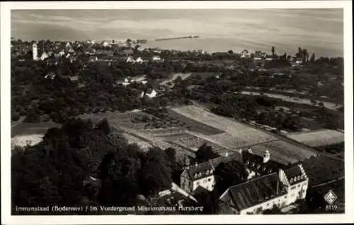 Ak Immenstaad am Bodensee, Fliegeraufnahme, Missionshaus Hersberg