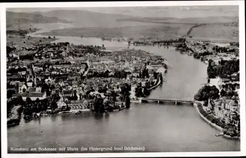 Ak Konstanz am Bodensee, Fliegeraufnahme, Insel Reichenau