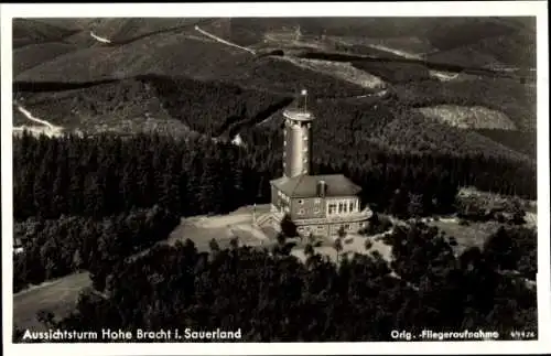 Ak Lennestadt im Sauerland, Hohe Bracht, Fliegeraufnahme, Gaststätte