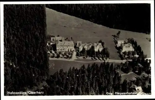 Ak Hahnenklee Bockswiese Goslar im Harz, Fliegeraufnahme