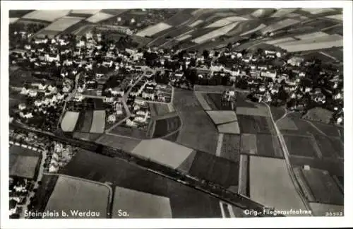 Ak Steinpleis Werdau in Sachsen, Fliegeraufnahme