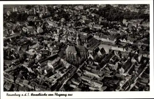 Ak Naumburg an der Saale, Fliegeraufnahme, Wenzelkirche